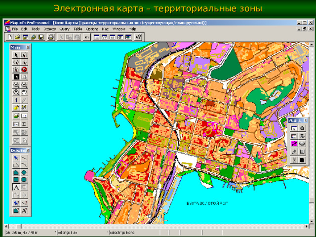 Электронная карта – территориальные зоны 