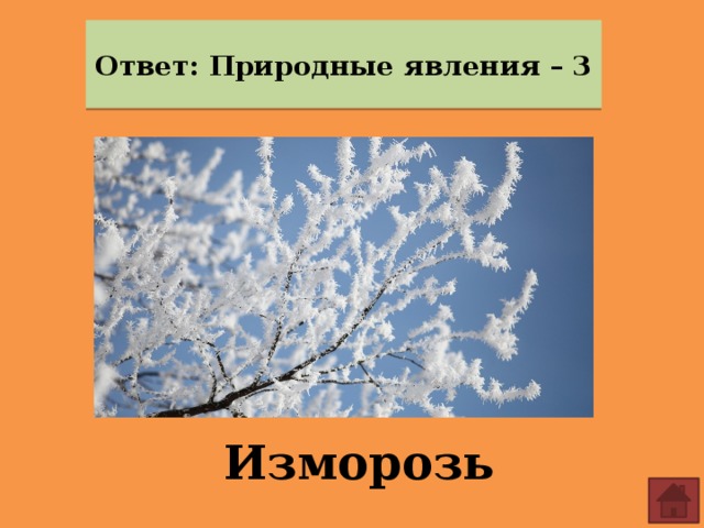 Ответ: Природные явления – 3 Изморозь 