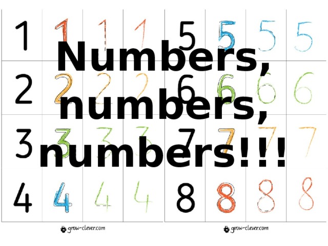 Numbers, numbers, numbers!!! 