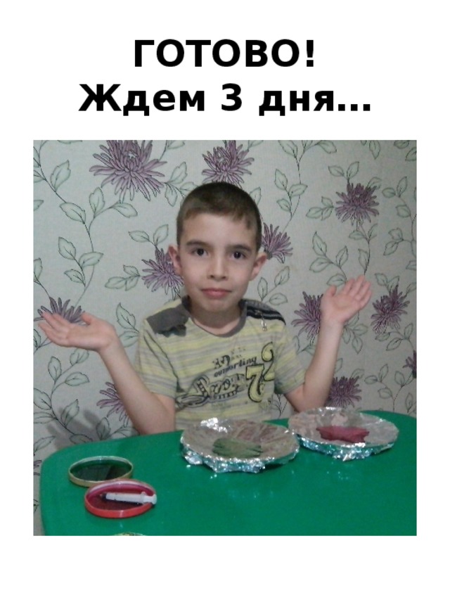 ГОТОВО!  Ждем 3 дня… 