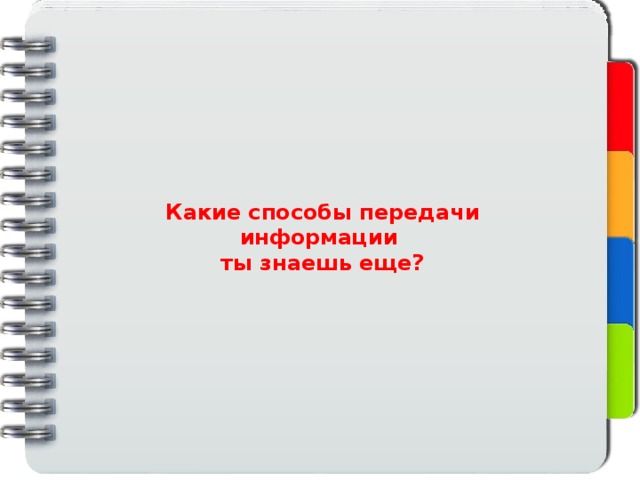 Какие способы передачи информации ты знаешь еще? 