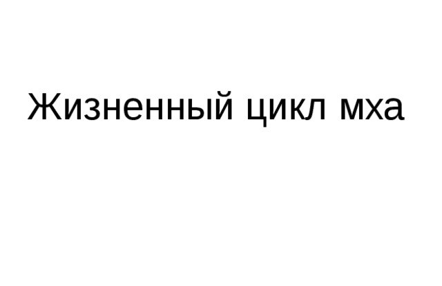 Жизненный цикл мха 