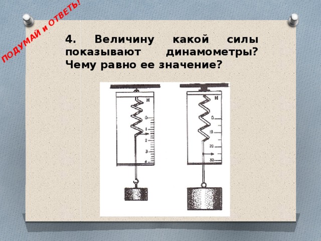 ДИНАМОМЕТР (от греческого слова «динамис» -сила, «метрио» - измеряю Что является основной деталью динамометра? 