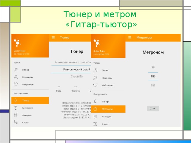 Тюнер и метром  «Гитар-тьютор» 