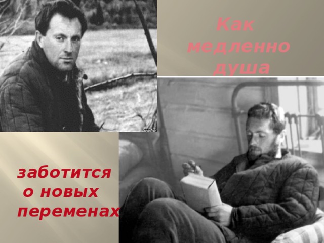 Как  медленно  душа заботится  о новых переменах 