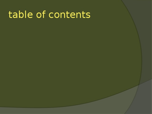 table of contents 