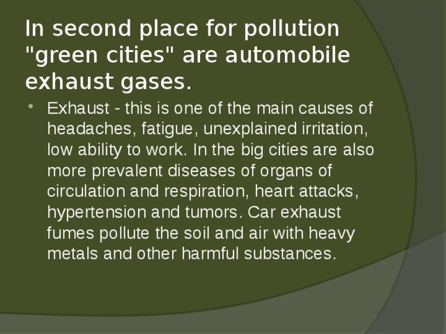 In second place for pollution 