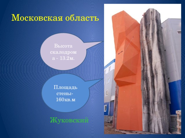 Московская область Высота скалодрома - 13.2м. Площадь стены- 160кв.м  Жуковский 