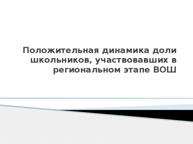 Положительная динамика доли школьников, участвовавших в региональном этапе ВОШ 