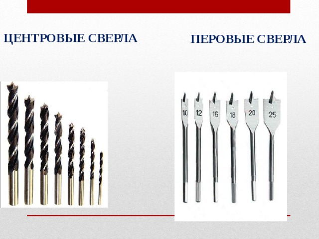 ПЕРОВЫЕ СВЕРЛА ЦЕНТРОВЫЕ СВЕРЛА 