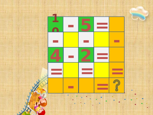 5 10 - =   - -  -  = 2 - 4 = =   = Ответ 3   - =   