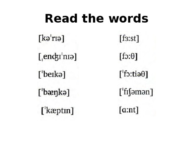 Read the words 