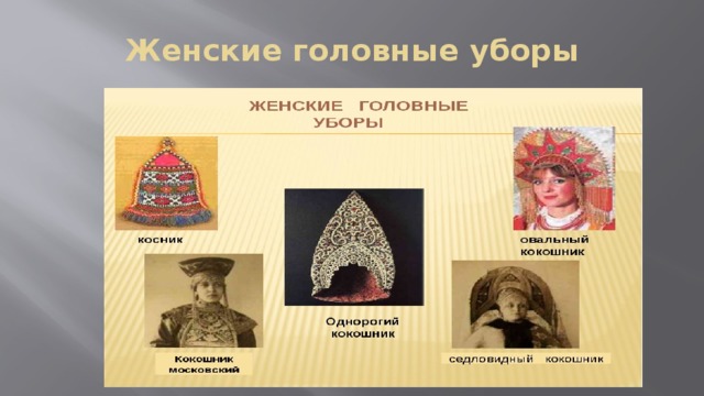 Женские головные уборы 