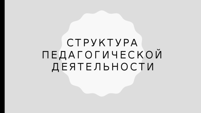Структура педагогической деятельности 