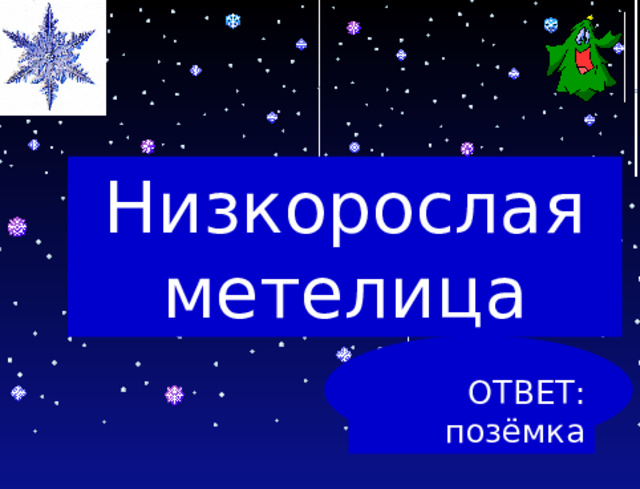 Низкорослая метелица ОТВЕТ: позёмка 