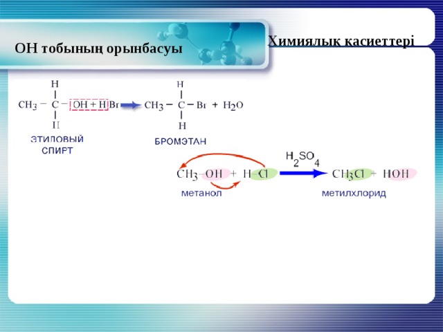 Химиялық қасиеттері ОН тобының орынбасуы 