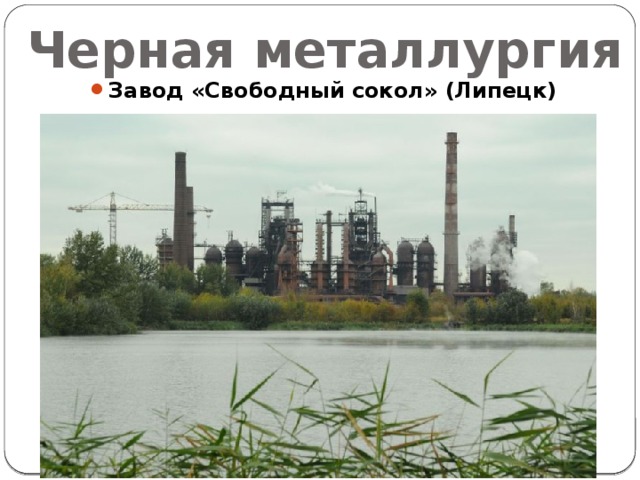 Черная металлургия Завод «Свободный сокол» (Липецк)  