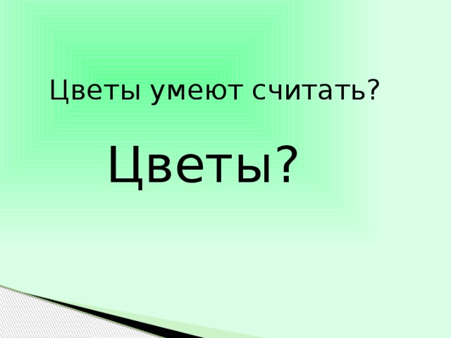 Цветы умеют считать? Цветы? 