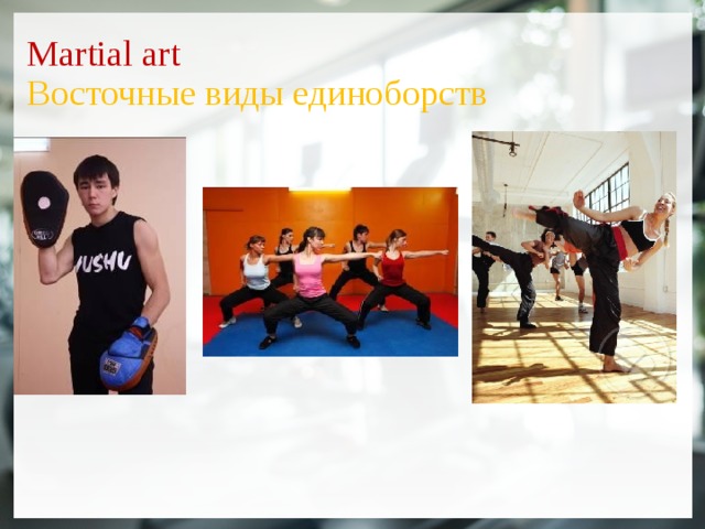 Martial art  Восточные виды единоборств  