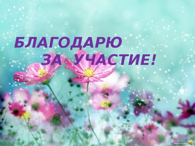 БЛАГОДАРЮ ЗА УЧАСТИЕ! 