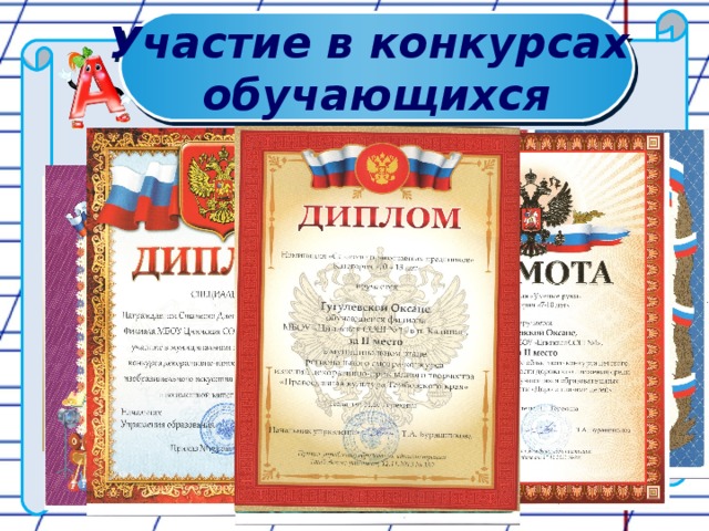 Участие в конкурсах обучающихся 