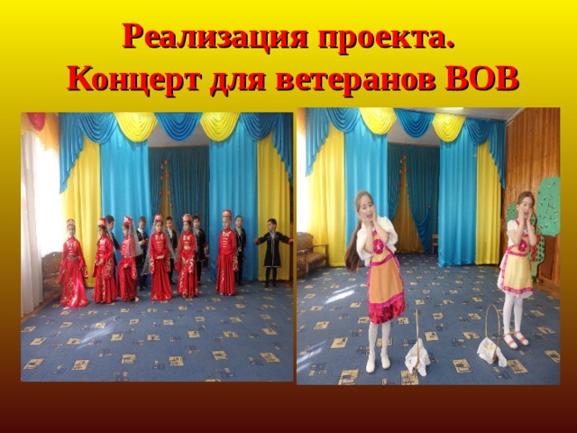 Реализация проекта.  Концерт для ветеранов ВОВ 