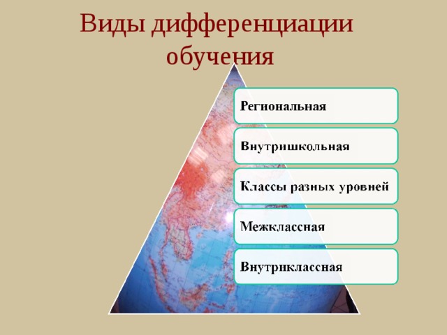 Виды дифференциации  обучения 