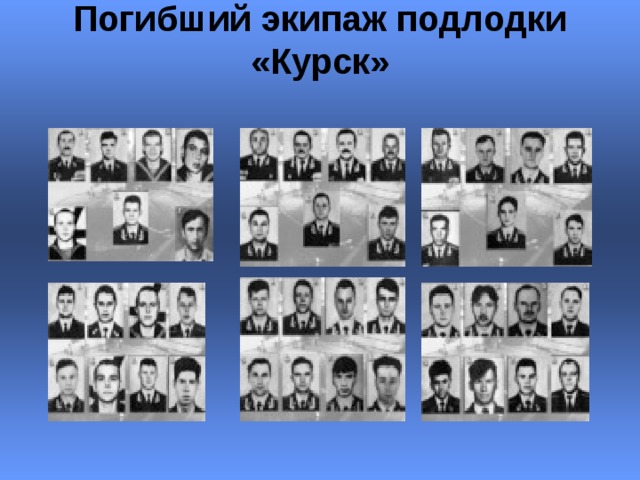 Погибший экипаж подлодки «Курск»   