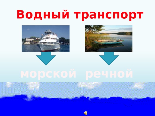 Водный транспорт морской речной 