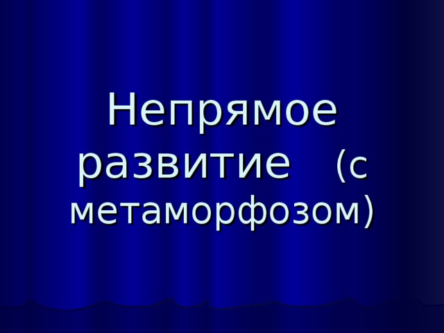 Непрямое развитие (с метаморфозом) 