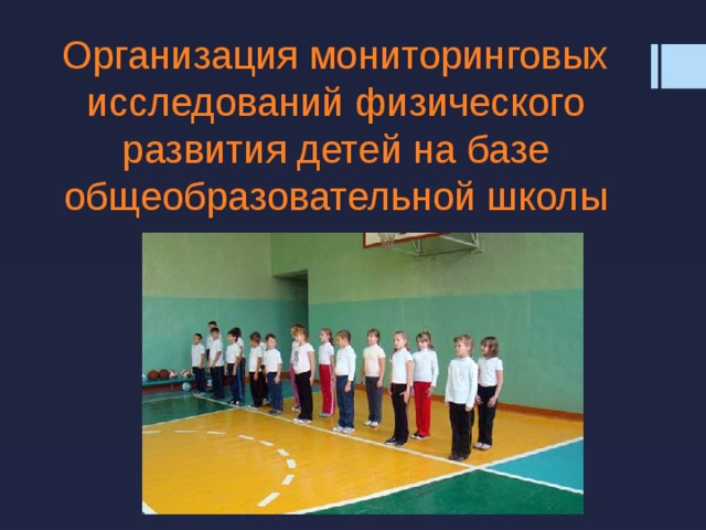 Организация мониторинговых исследований физического развития детей на базе общеобразовательной школы 