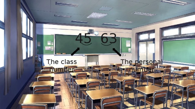 45 63 The personal number The class number 