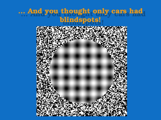 … And you thought only cars had blindspots! 