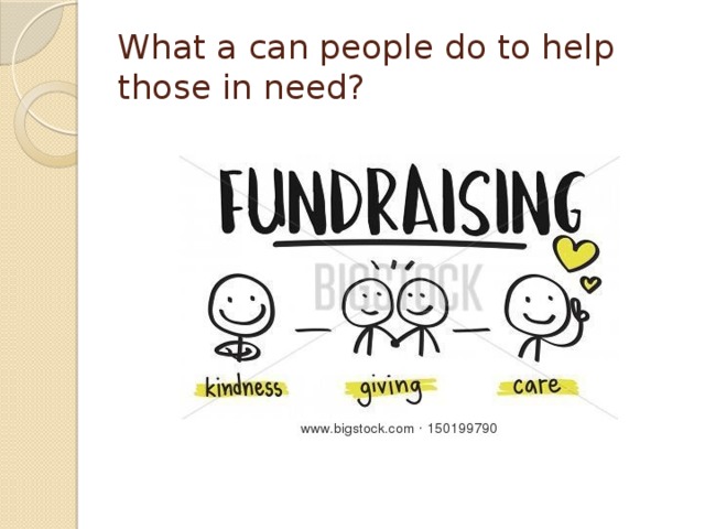 What a can people do to help those in need? 