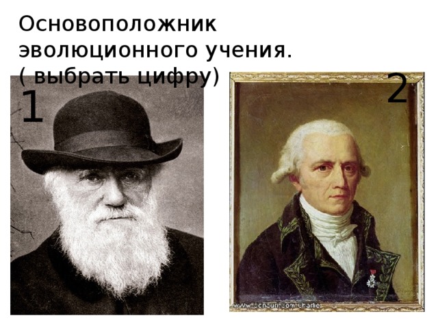 Основоположник эволюционного учения.( выбрать цифру)   1  2 