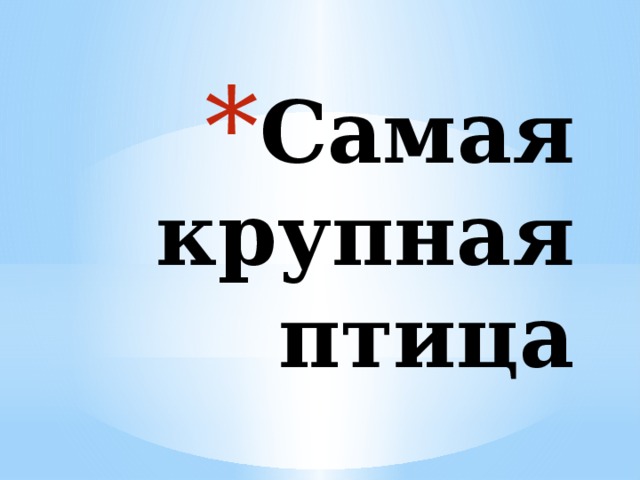 Самая крупная птица 