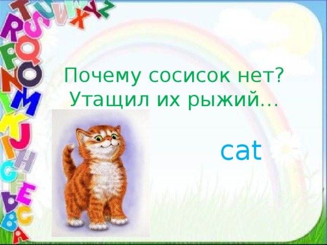 Почему сосисок нет?  Утащил их рыжий… cat 