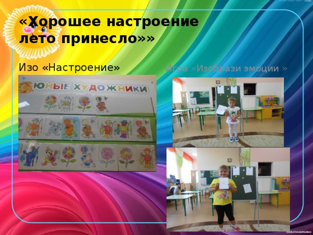 «Хорошее настроение  лето принесло»» Изо «Настроение»  Игра «Изобрази эмоции » 
