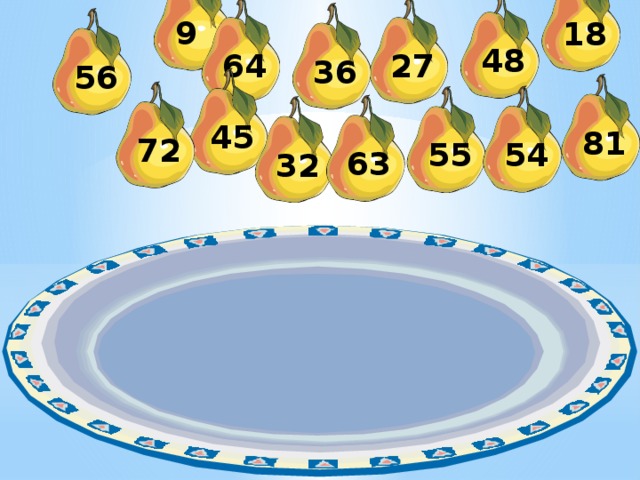 9 18 48 64 27 36 56 45 81 72 54 55 63 32 