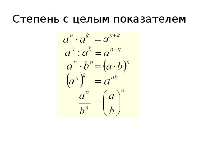 Степень с целым показателем 
