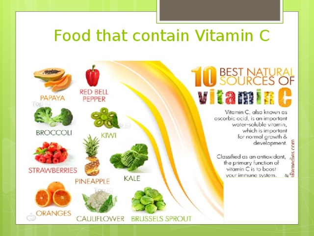  Food that contain Vitamin C 