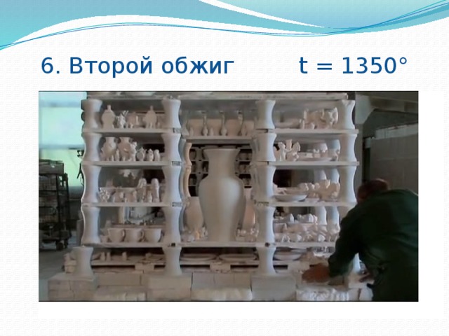 6. Второй обжиг t = 1350° 