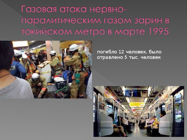 погибло 12 человек, было отравлено 5 тыс. человек 