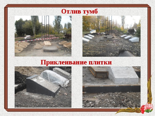 Отлив тумб Приклеивание плитки 