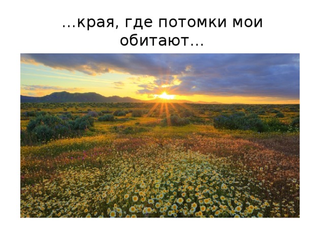 … края, где потомки мои обитают… 