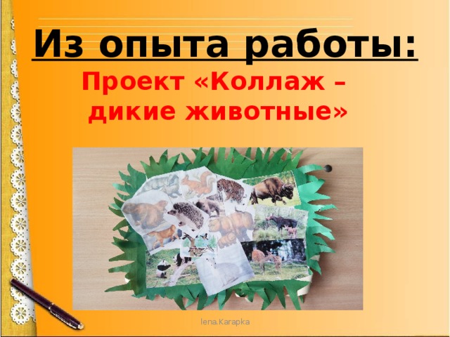 Из опыта работы: Проект «Коллаж – дикие животные» lena.Karapka 