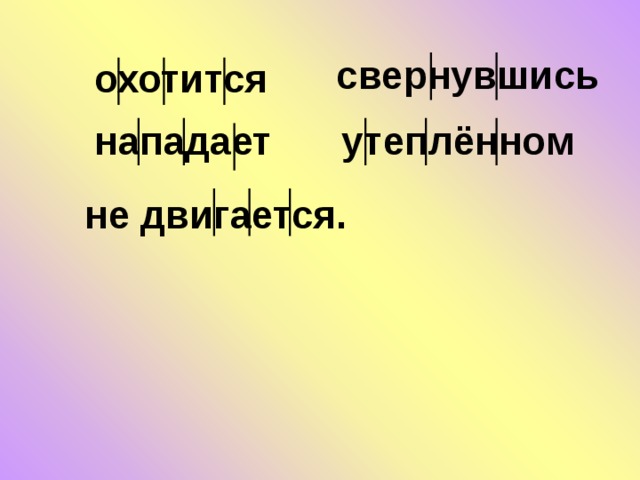 свернувшись охотится нападает утеплённом не двигается. 