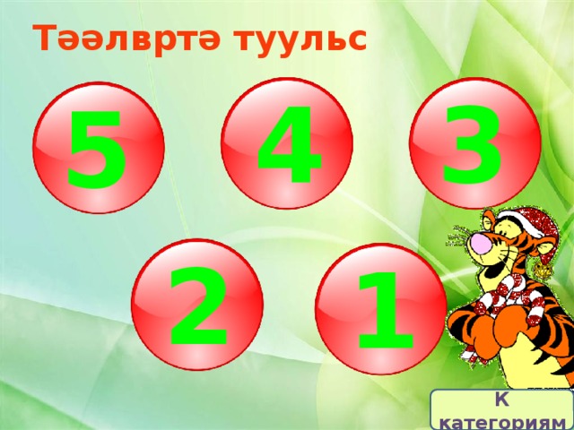 Тәәлвртә туульс 4 3 5 2 1 К категориям 