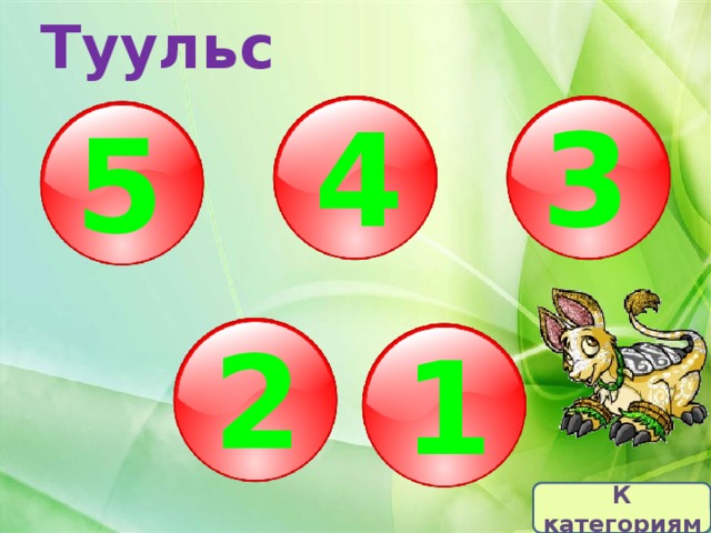 Туульс 4 3 5 2 1 К категориям 