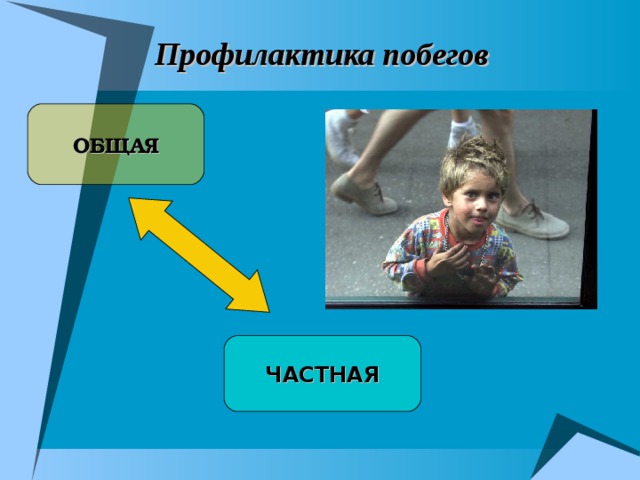 Профилактика побегов ОБЩАЯ ЧАСТНАЯ 